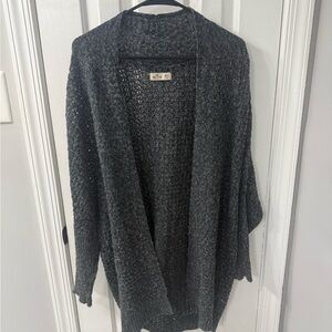 Gray Open-Front Sweater Hollister cardigan